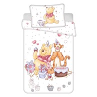 JERRY FABRICS Pamučna dječja posteljina za dječji krevetić 100x135 cm WTP "Birthday party" bijela